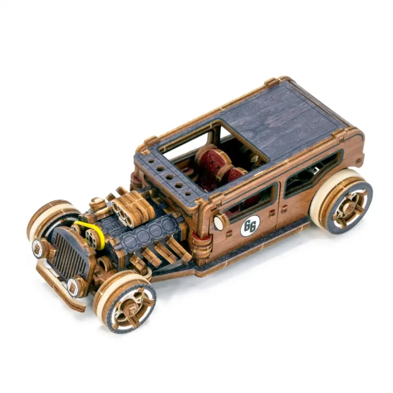 Wooden Puzzle 3D Colored Hot Rod LE 13