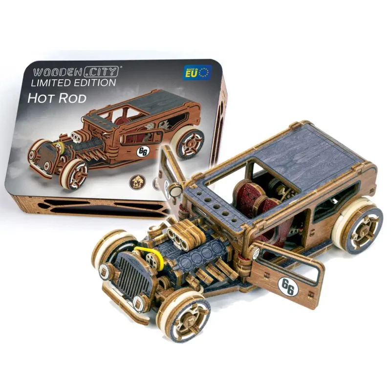 Wooden Puzzle 3D Colored Hot Rod LE 1