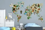 Wooden Map Puzzle 3D World World Map Animals XXL 6