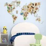 Wooden Map Puzzle 3D World World Map Animals XL 9