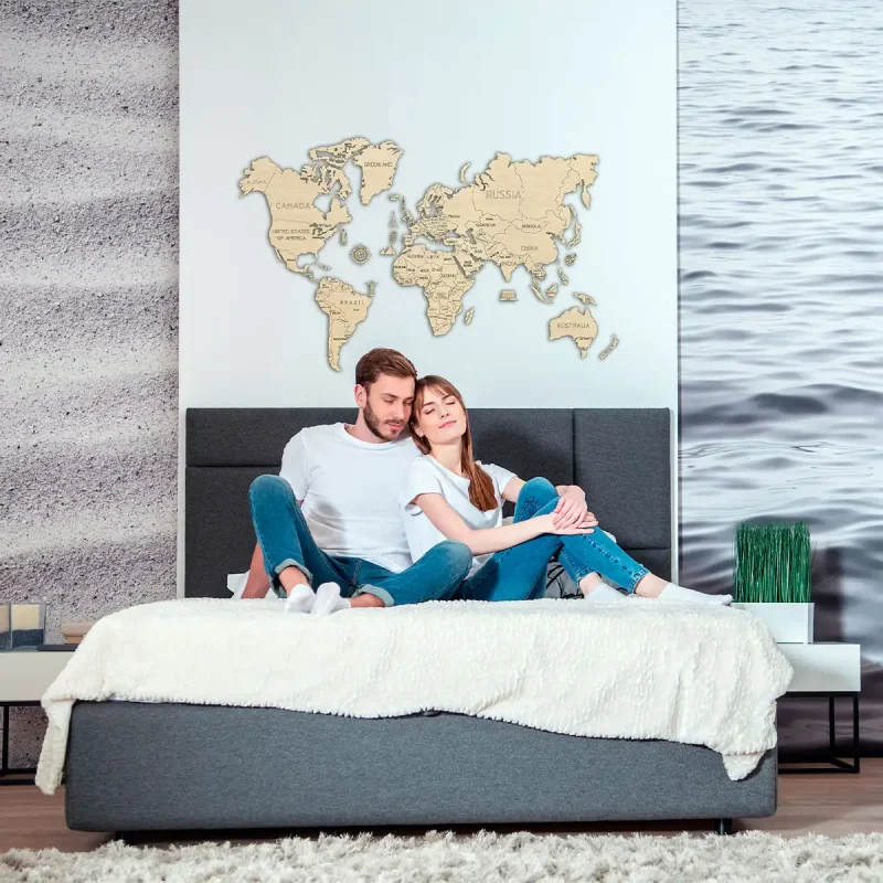 Wooden Map Puzzle 3D World World Map XL 5