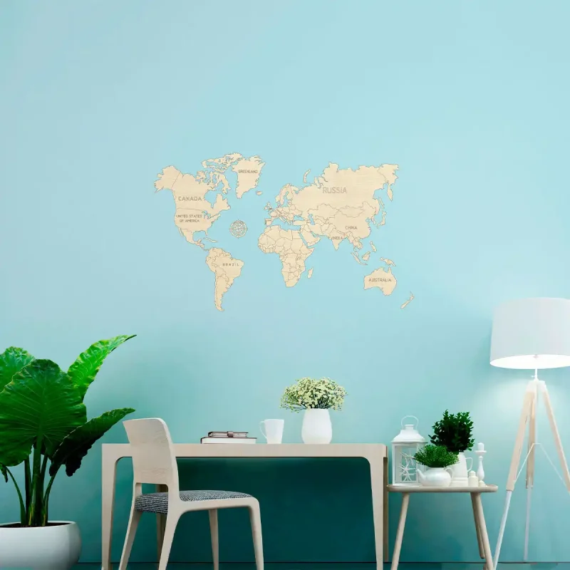 Wooden Map Puzzle 3D World World Map M 11