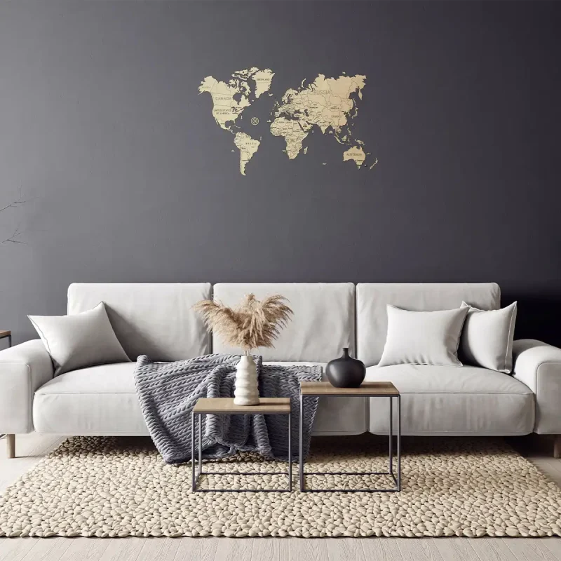 Wooden Map Puzzle 3D World World Map M 9