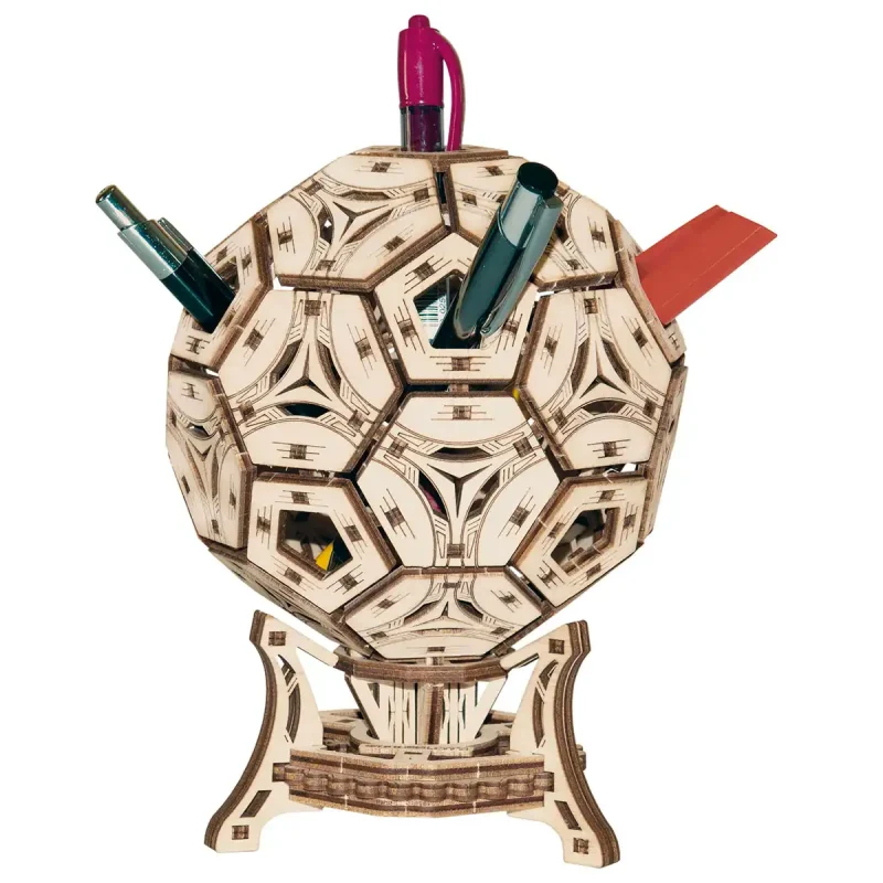 Wooden Puzzle 3D Football Cup Multifunctional Organizer 16