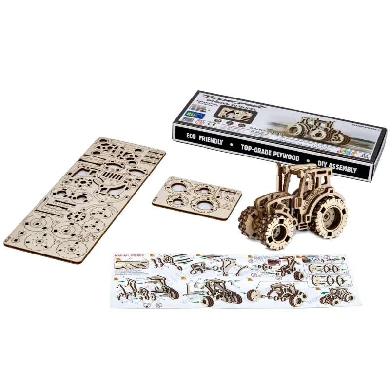 Wooden Puzzle 3D Tractor Work Horse 1-6
