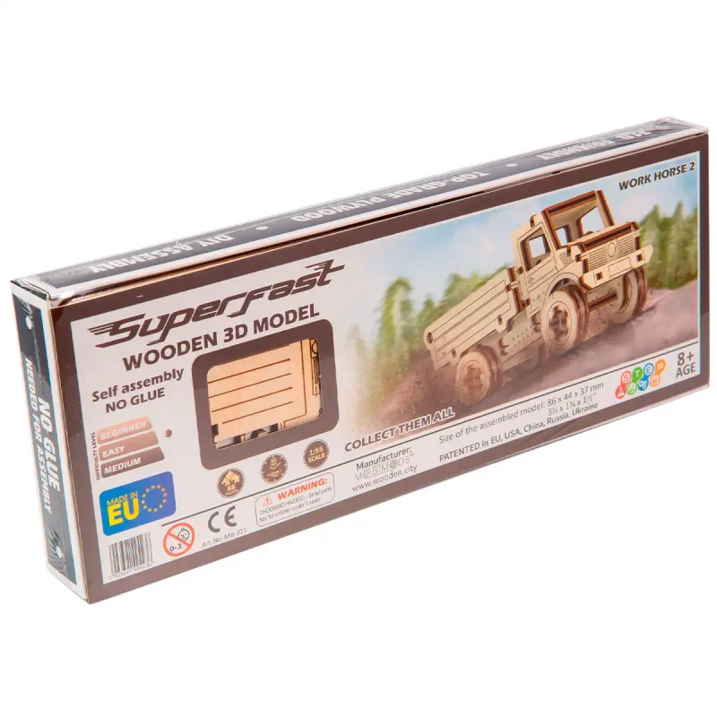 Wooden Puzzle 3D Car Work Horse 2-11