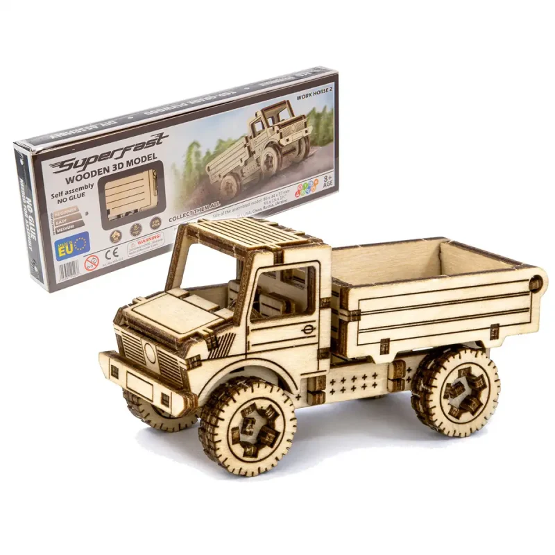Wooden Puzzle 3D Car Work Horse 2-10
