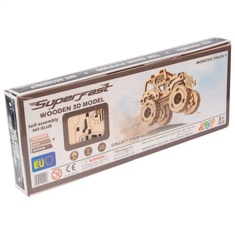 Wooden Puzzle 3D Car Monster Truck 1-11