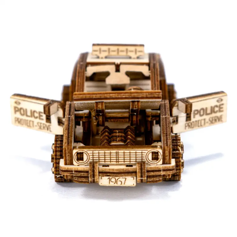 Wooden Puzzle 3D Car Police Car - 6