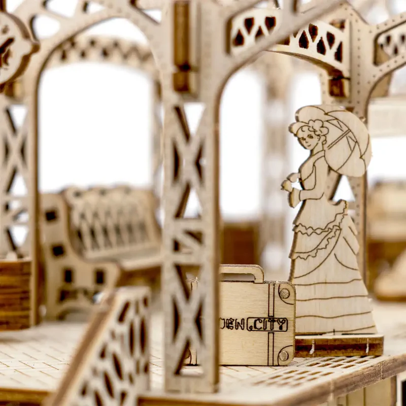 Wooden Puzzle 3D Train Railway Station 11