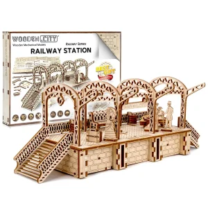 Wooden Puzzle 3D Train Railway Station 17