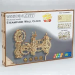 Wooden Puzzle 3D Steampunk Wall Clock 5