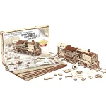 Wooden Puzzle 3D Train Wooden Express With Rails 16