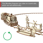 Wooden Puzzle 3D Train Wooden Express With Rails 13