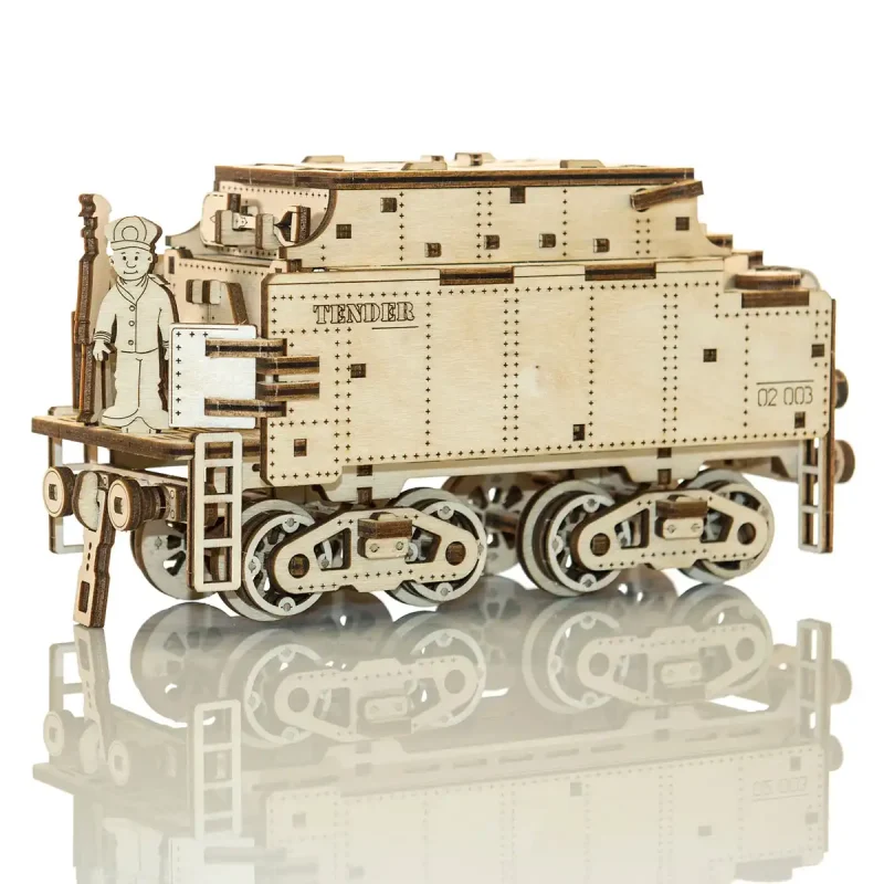 Wooden Puzzle 3D Train Wooden Express + Tender with Rails 2