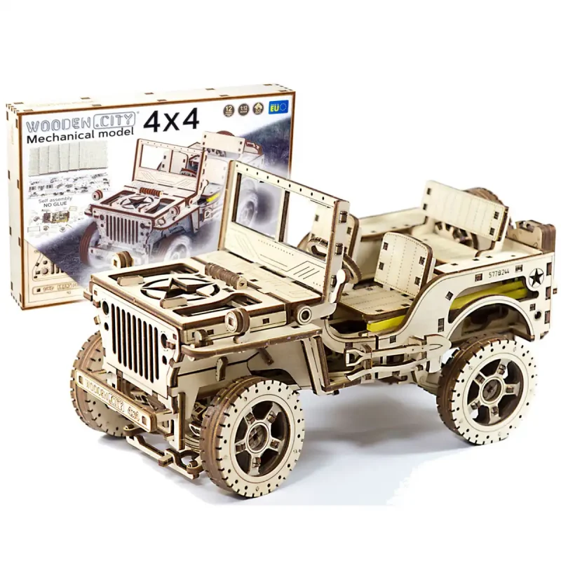 Wooden Puzzle 3D Car 4x4 3
