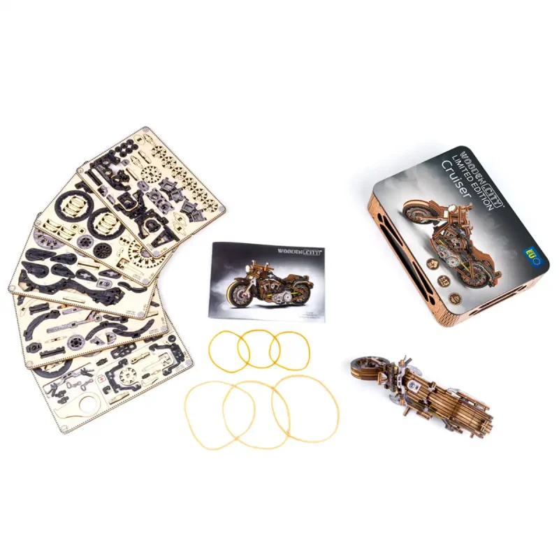 Wooden Puzzle 3D Motorbike Cruiser V-Twin Limited Edition 1