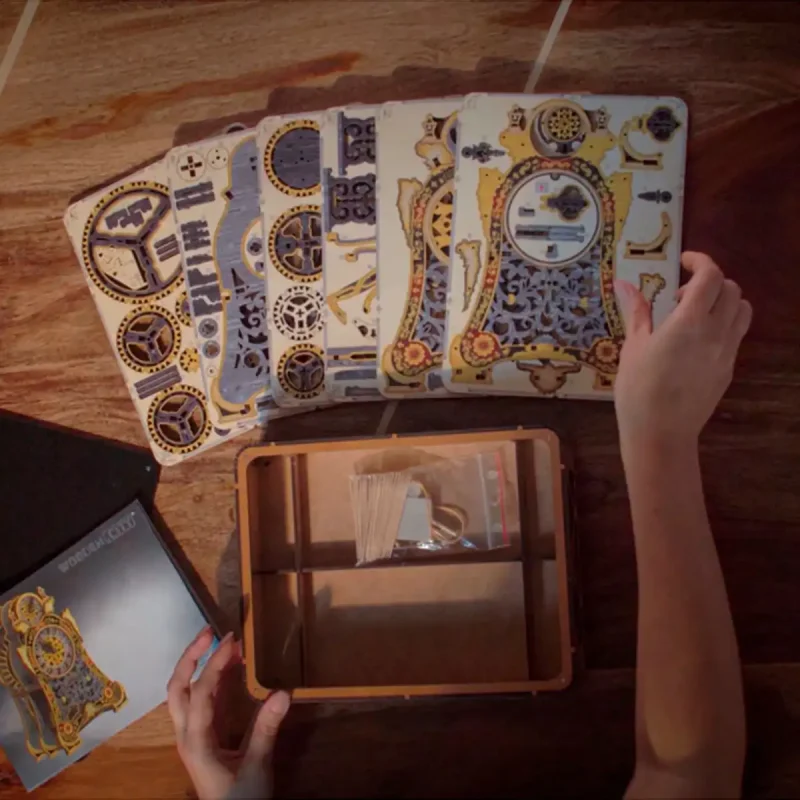 Wooden Puzzle 3D Colored Magic Clock LE 12