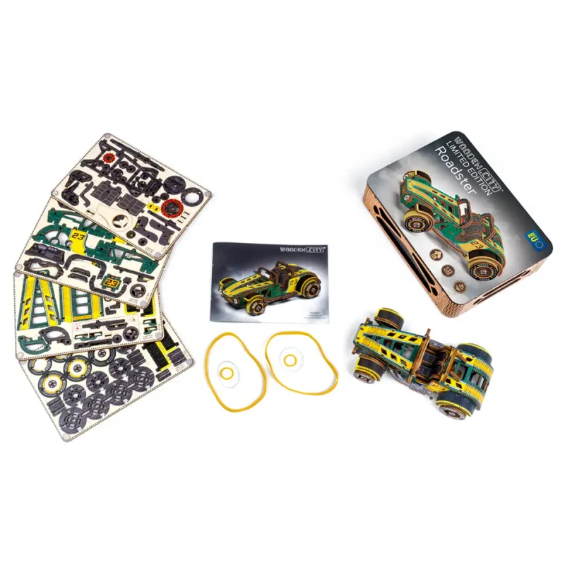 Wooden Puzzle 3D Colored Roadster LE 5