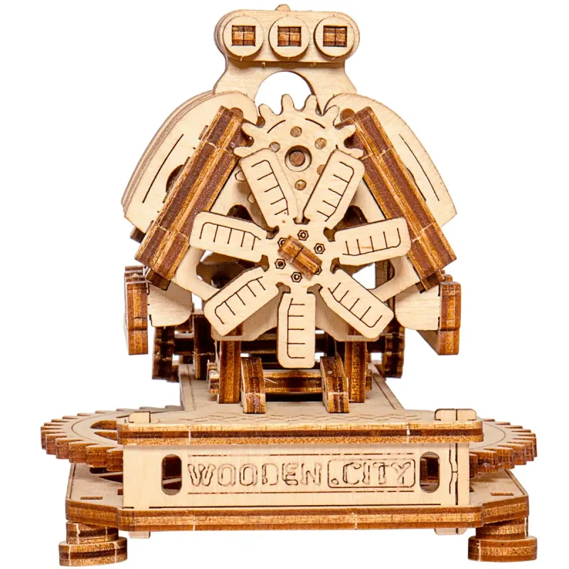 Wooden Puzzle 3D V8 Engine 4