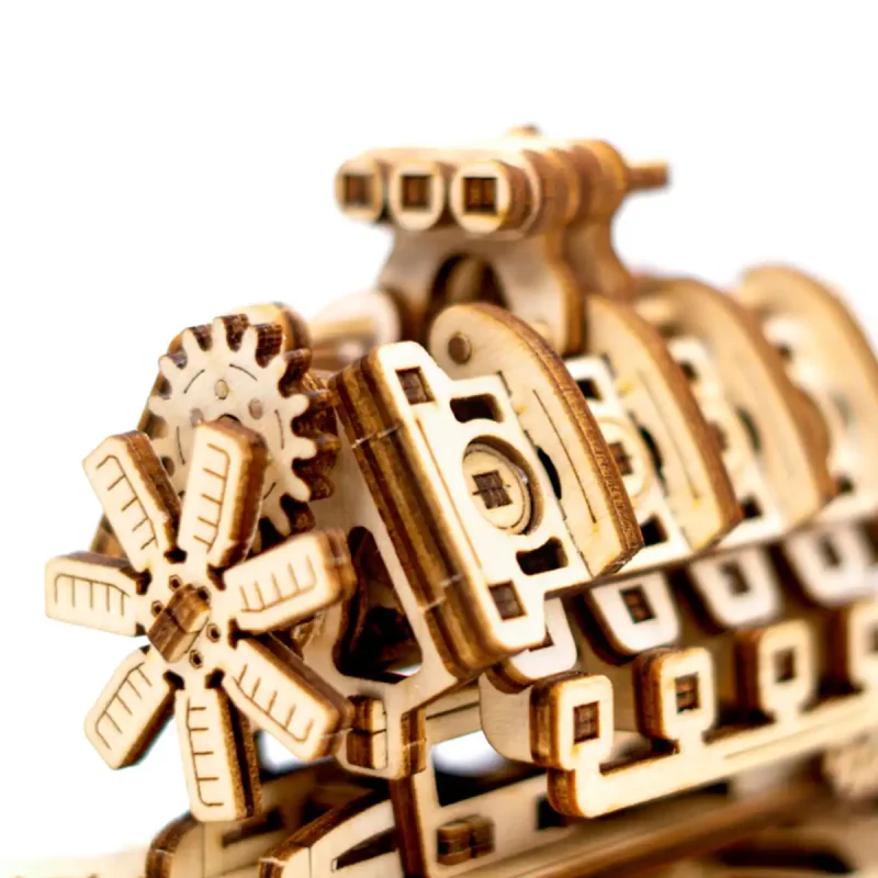 Wooden Puzzle 3D V8 Engine 7