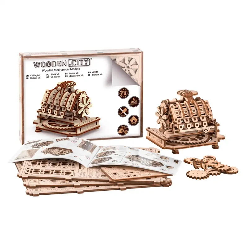 Wooden Puzzle 3D V8 Engine 14