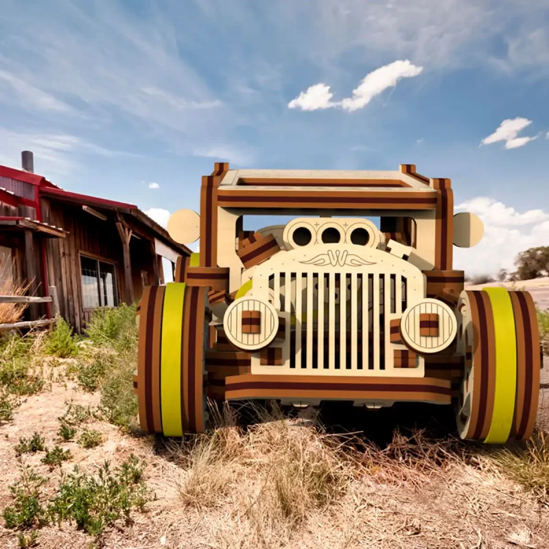 Wooden Puzzle 3D Car Hot Rod 11