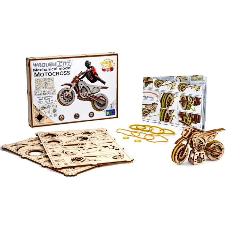 Wooden Puzzle 3D Motorbike Motocross 11