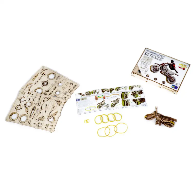 Wooden Puzzle 3D Motorbike Motocross 6