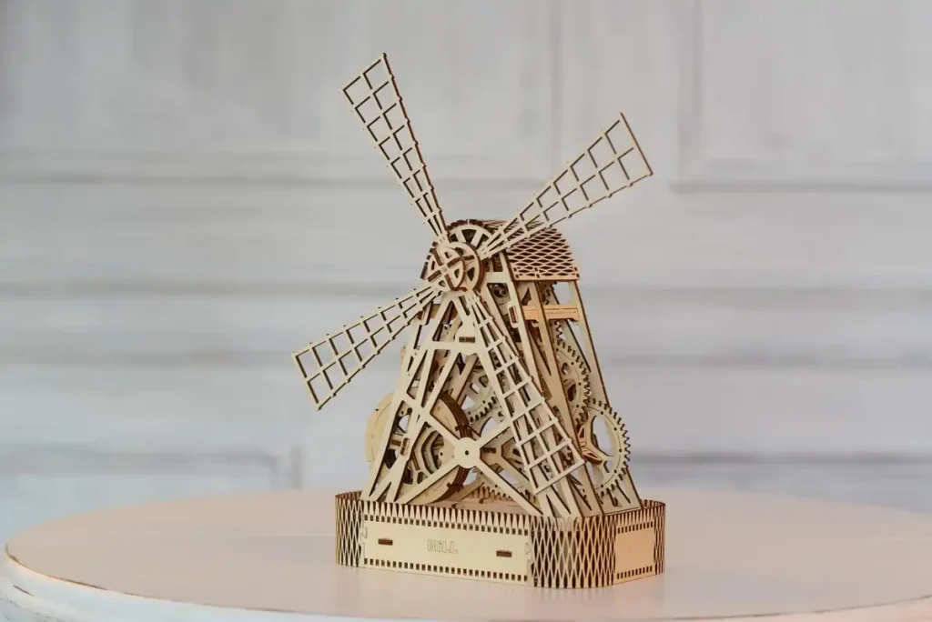 Puzzle 3D drewniane Młyn  opis 4