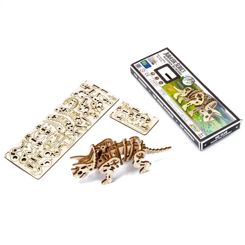 Wooden Puzzle 3D Dino Triceratops 3
