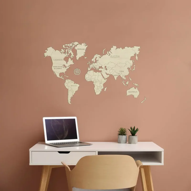 Wooden Map Puzzle 3D World World Map M 1