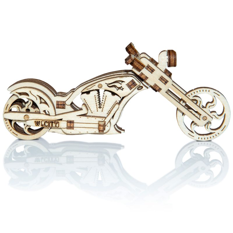 Wooden Puzzle 3D Motorbike Chopper Widget