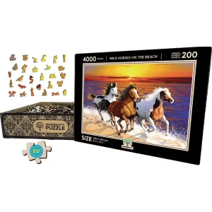 Wooden Puzzle 4000 Wild Horses On The Beach 12
