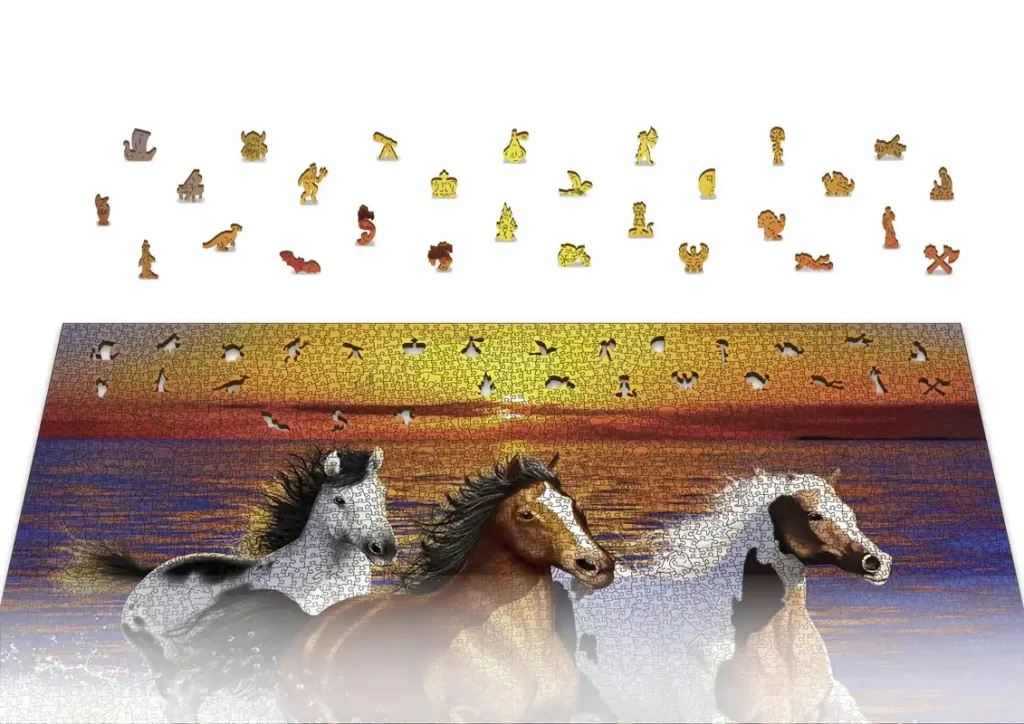 Wooden Puzzle 4000 Wild Horses On The Beach Opis 8