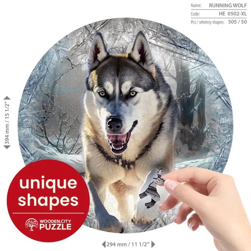 Wooden Puzzle 500 Running Wolf 8
