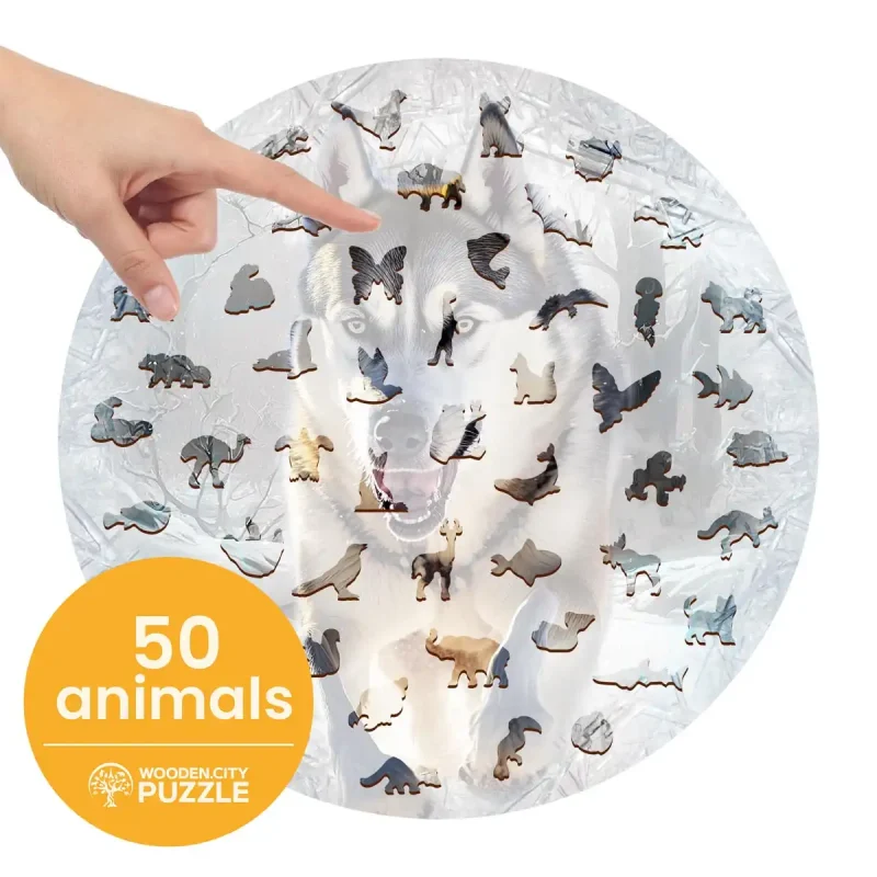 Wooden Puzzle 500 Running Wolf 6