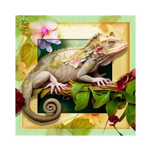 Wooden Puzzle 500 Chameleon And Flowers 7