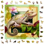 Wooden Puzzle 500 Chameleon And Flowers 3