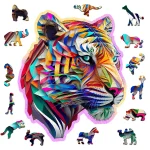 Wooden Puzzle 150 Colorful Tiger 5