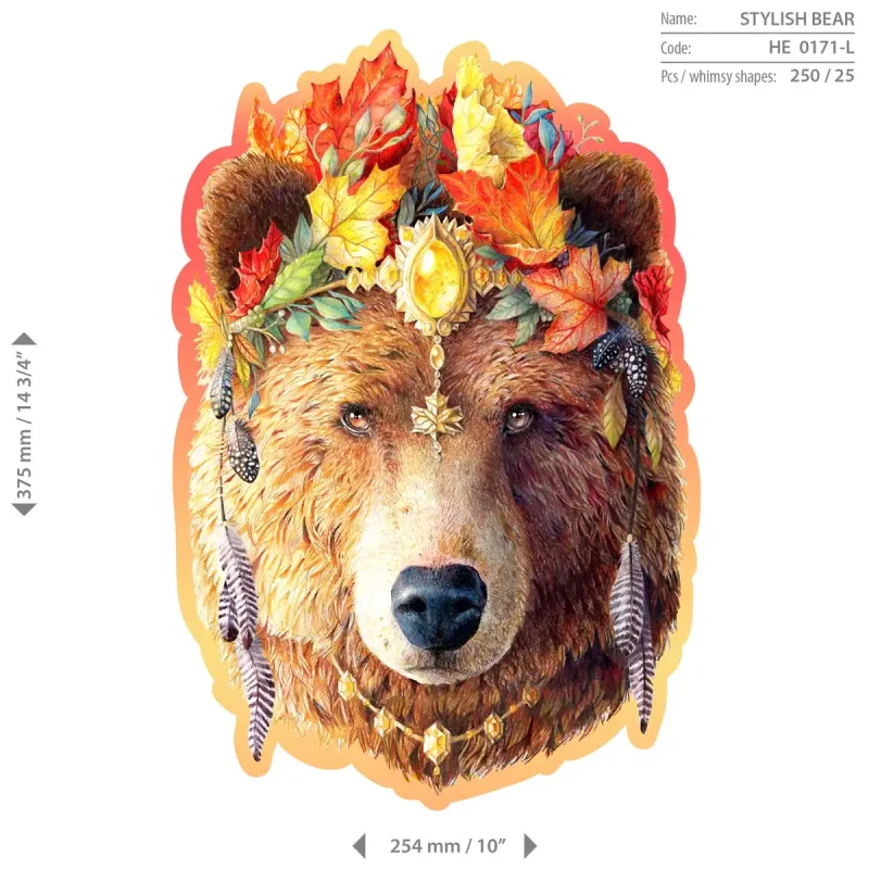 Wooden Puzzle 250 Stylish Bear 6