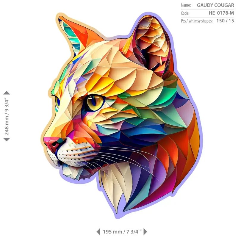 Wooden Puzzle 150 Gaudy Cougar 5