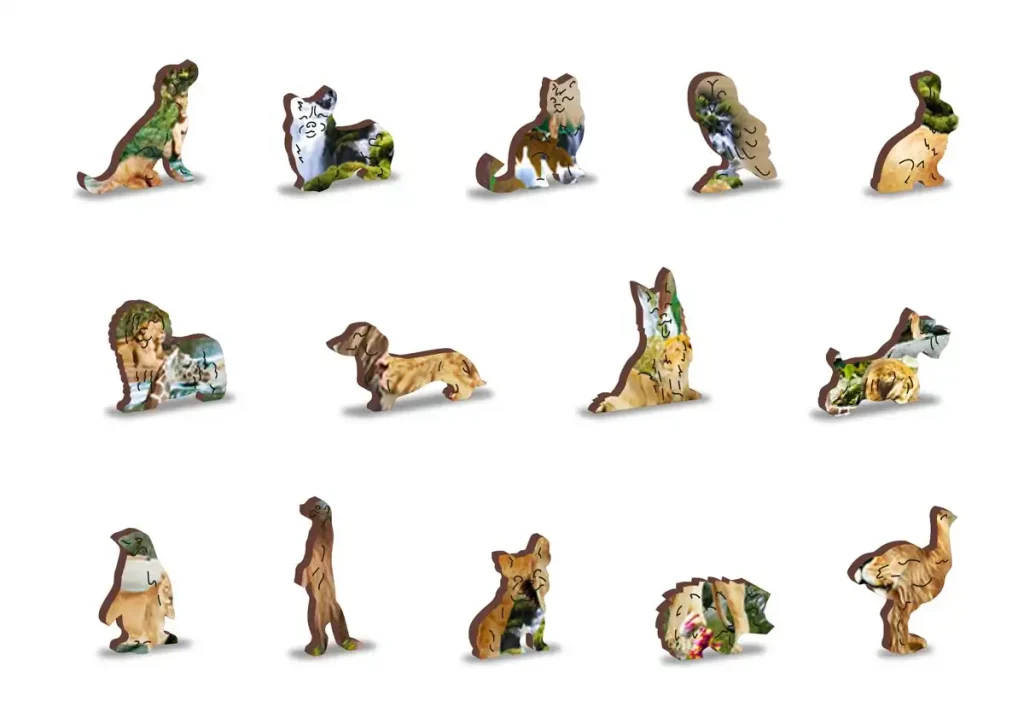 Drewniane puzzle w kształcie zwierząt 250 Lion Roar Opis 5