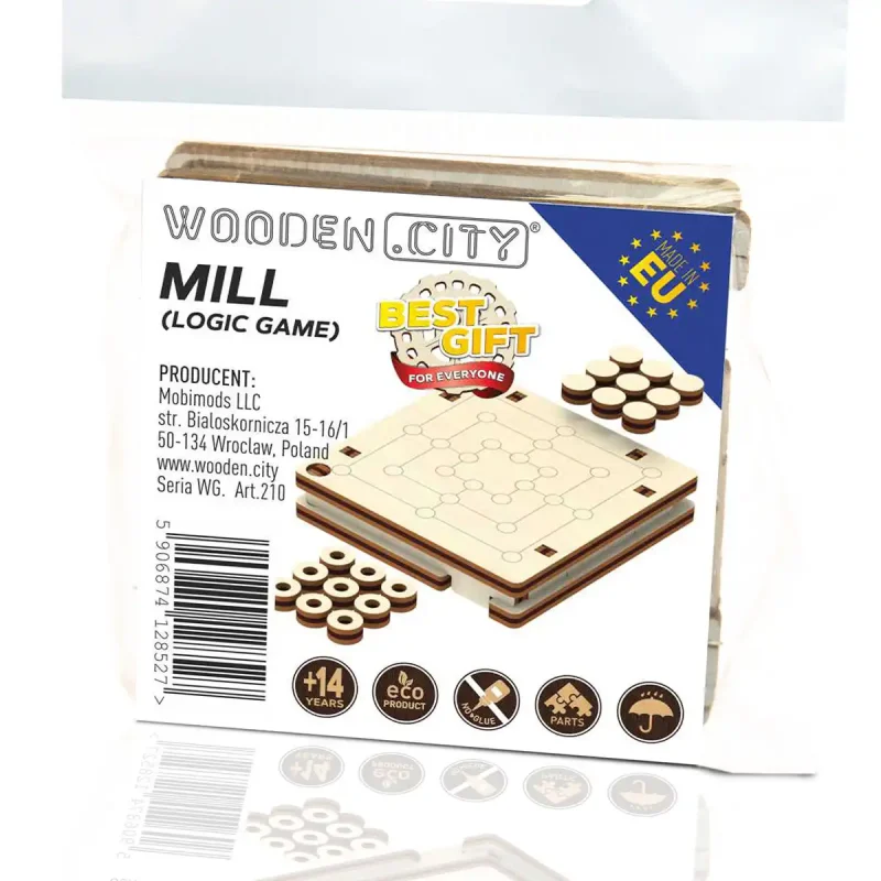 Wooden Puzzle 3D Game Mill Logic Game 5