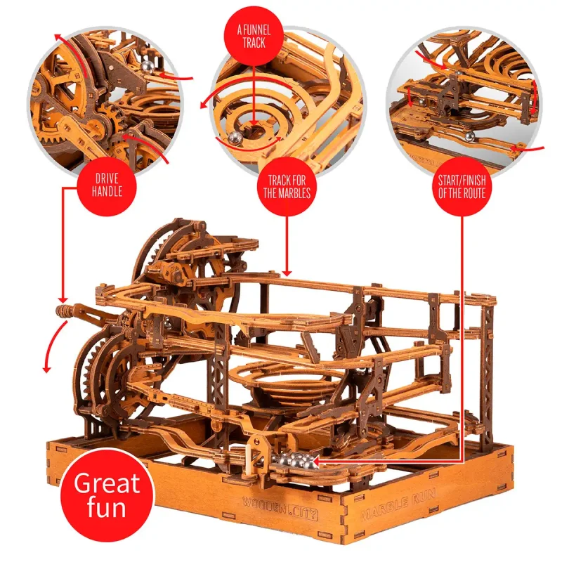 3D Wooden Puzzle - Marble Run 3