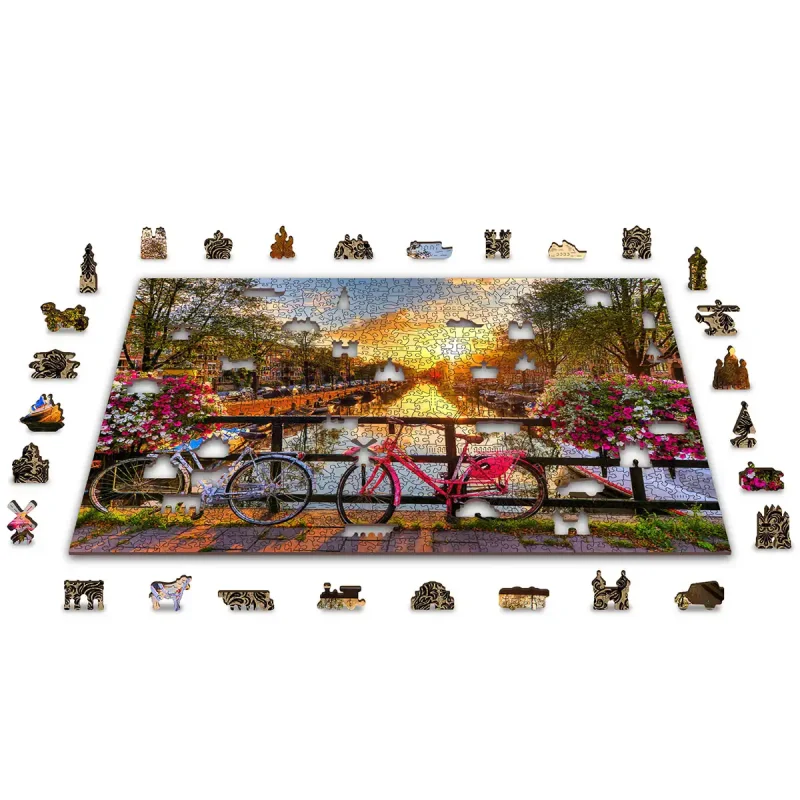 Wooden Puzzle 1000 Bicycles Of Amsterdam 1