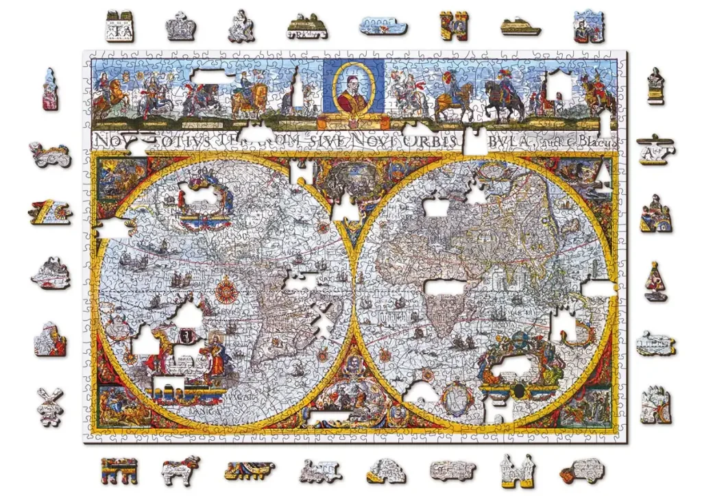 Puzzle Drewniane 1000 Nova Terrarum Antyczną Mapą Opis 8