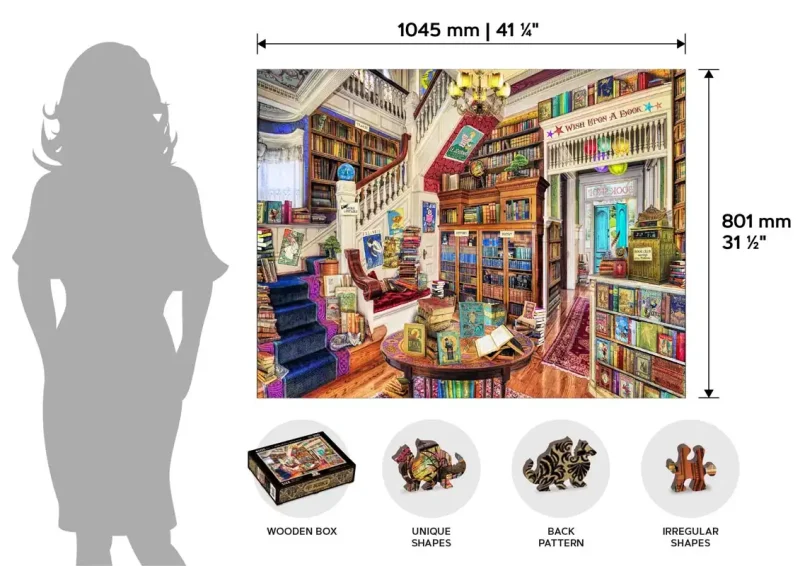 Wooden Puzzle 4000 Wish Upon A Bookshop 4