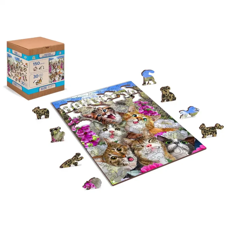 Wooden Puzzle 200 Kittens In Hollywood 7