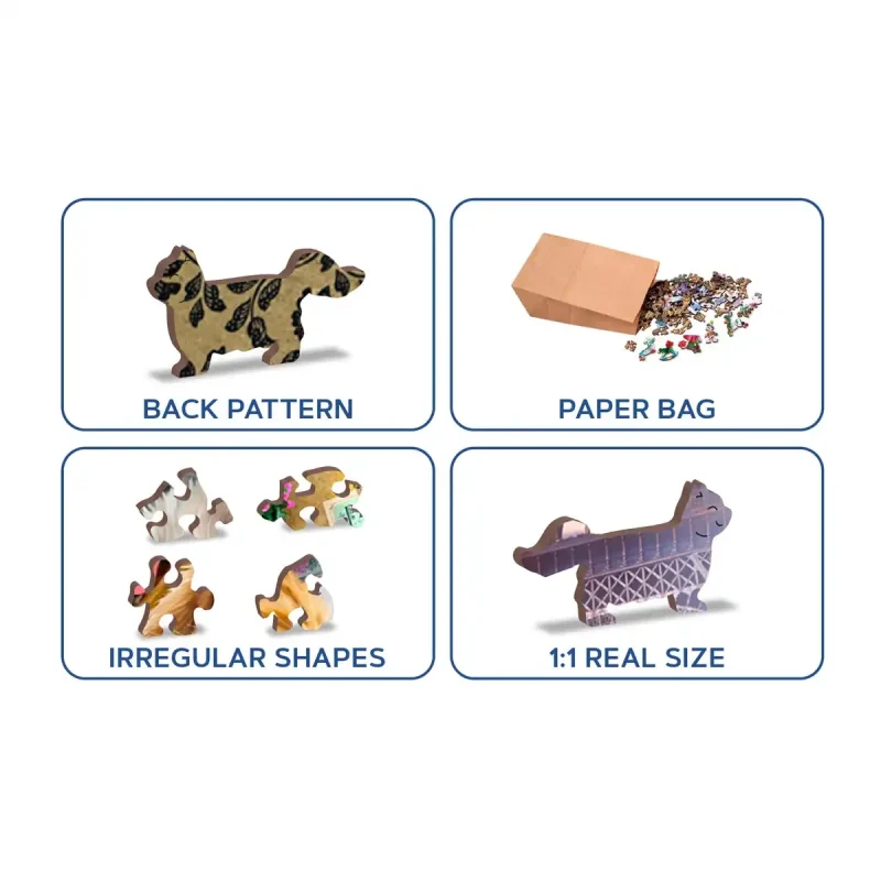 Wooden Puzzle 200 Puppies In Paris 4